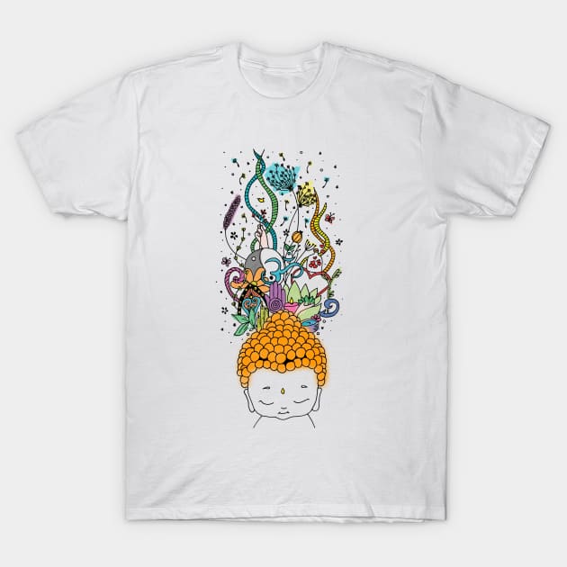 Zen little baby Buddha T-Shirt by Karla Herrera Designs